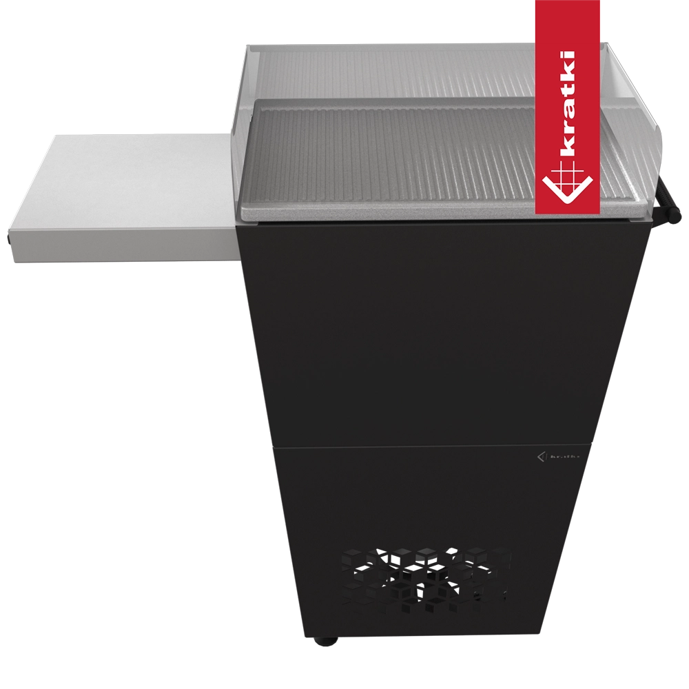 Kratki Festum 628 zwarte barbecue met zilveren deksel