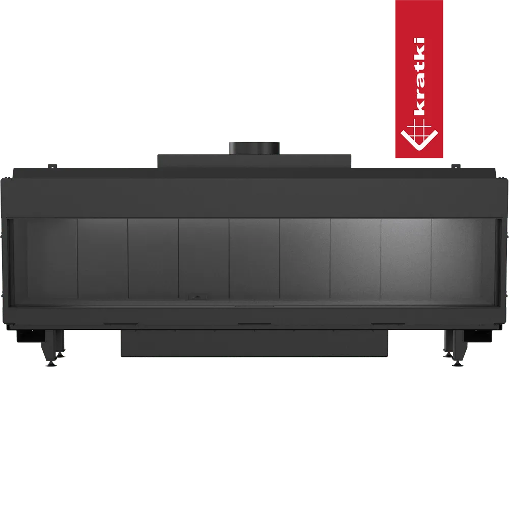 Kratki Leo 200 moderne, zwarte inbouwhaard met strakke lijnen en minimalistisch ontwerp.