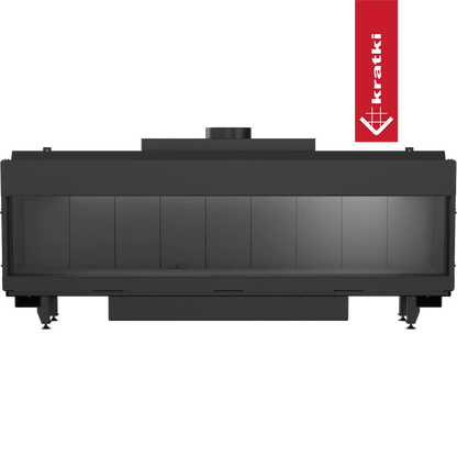Kratki Leo 200 moderne, zwarte inbouwhaard met strakke lijnen en minimalistisch ontwerp.