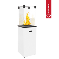 Kratki Patio Slim terrasverwarmer met vlammen in glazen ombouw