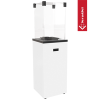Kratki Patio Slim terrasheater met glazen ombouw en witte sokkel