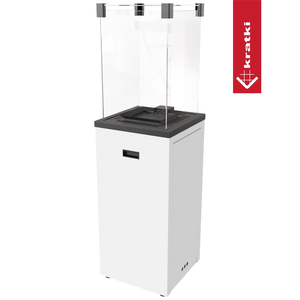 Kratki Patio Slim terrasverwarmer met glazen windschermen