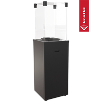 Kratki Patio Slim terrasverwarming met glazen windscherm