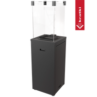 Kratki Patio Slim terrasverwarmer met glazen windschermen