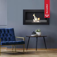 Kratki Golf 2 ingebouwd in moderne woonkamer met brandend vuur