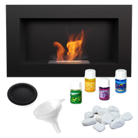 Kratki Golf biokachel met brander, trechter, accessoires en witte decorstenen