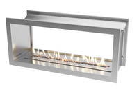 Icon Fires Double Sided Slimline Firebox 1350 met Slimline 1100 Brander, haard met vlammen