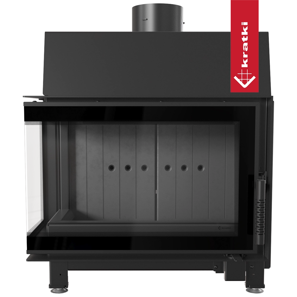 Kratki Simple S inbouwhaard met glazen deur en zwarte behuizing