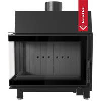 Kratki Simple S inbouwhaard met glazen deur en zwarte behuizing
