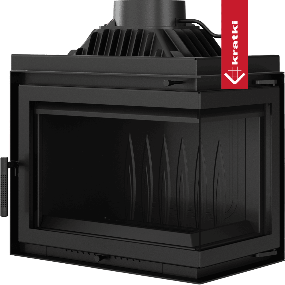 Kratki Simple M 10 kW zwarte inzethaard met glazen ruit