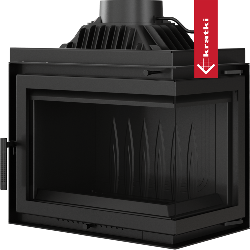 Kratki Simple M 10 kW zwarte inzethaard met glazen ruit