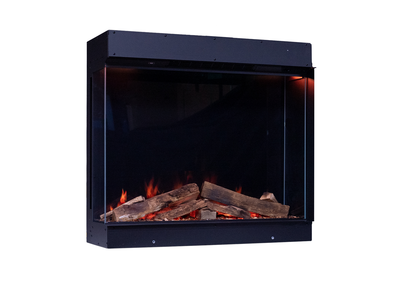 Element4 Elite 80 H e Supreme in zwarte inbouwhaard met brandend hout