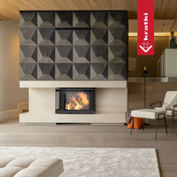 Kratki NBC 800/400 in moderne woonkamer met brandend vuur