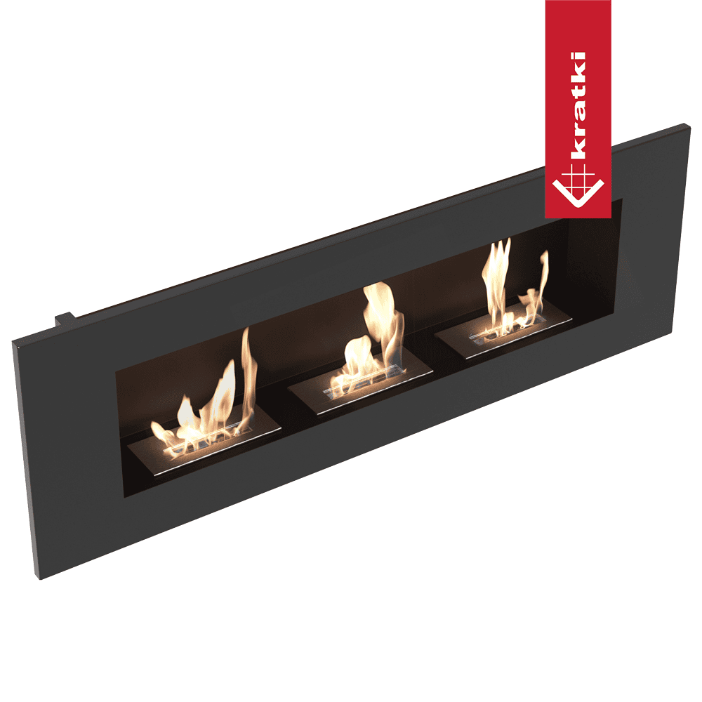 Kratki Delta3 wandhaard met drie branders en vlammen