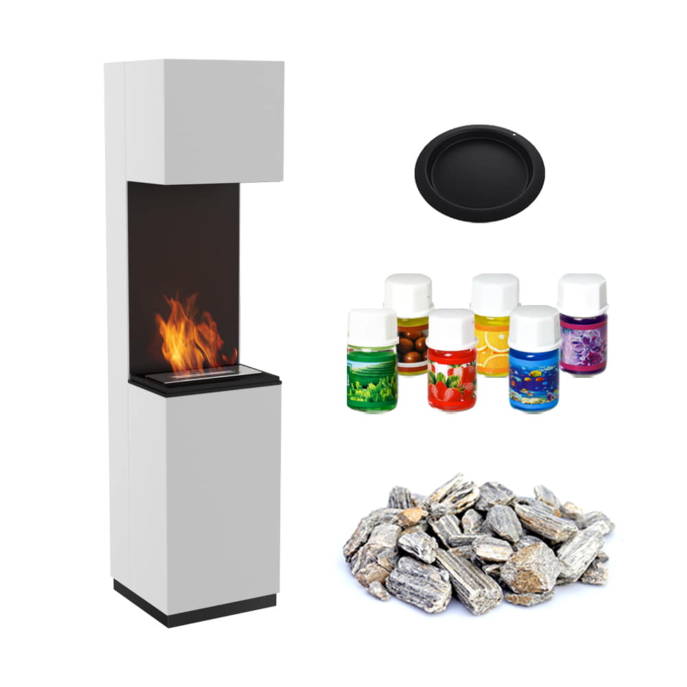 Kratki Sierra haard met accessoires op witte achtergrond