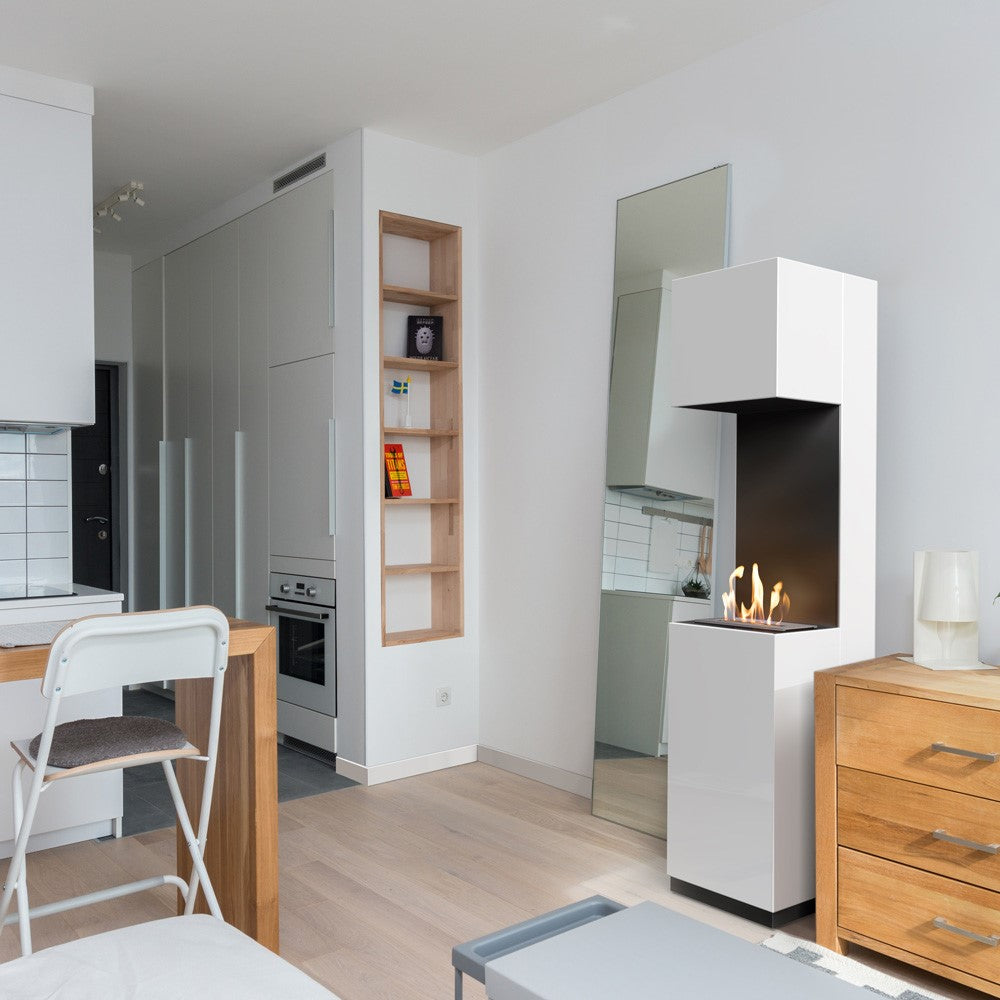 Kratki Sierra haard in moderne keuken met vlammen