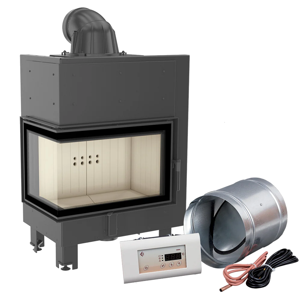 Kratki MBM inbouwhaard met bedieningspaneel, ventilatiebuis en kabels