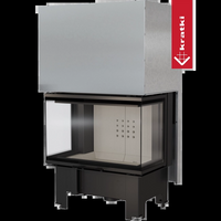 Kratki NBC 800/400 inbouwhaard met glazen ruit en grijze bovenkast