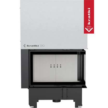 Kratki VNP 810/410 moderne inbouwhaard met zwart frame en witte binnenkant.