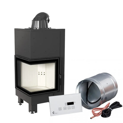 Kratki MBN Links hoekhaard met accessoires, inclusief bedieningspaneel en ventilatiebuis.