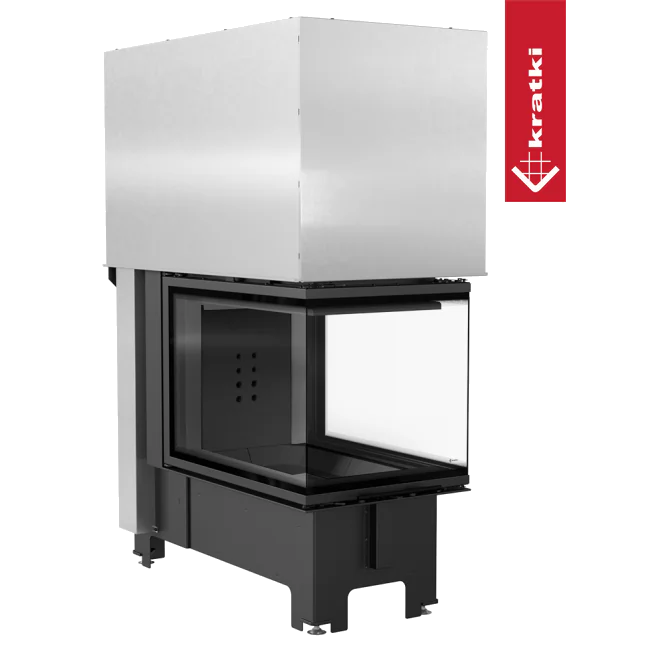 Kratki NBU 500/700 in zwart met glazen haarddeur en metalen ombouw