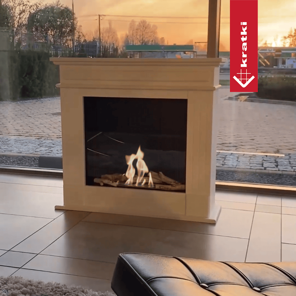 Kratki November TÜV haard in moderne showroom met vlammen