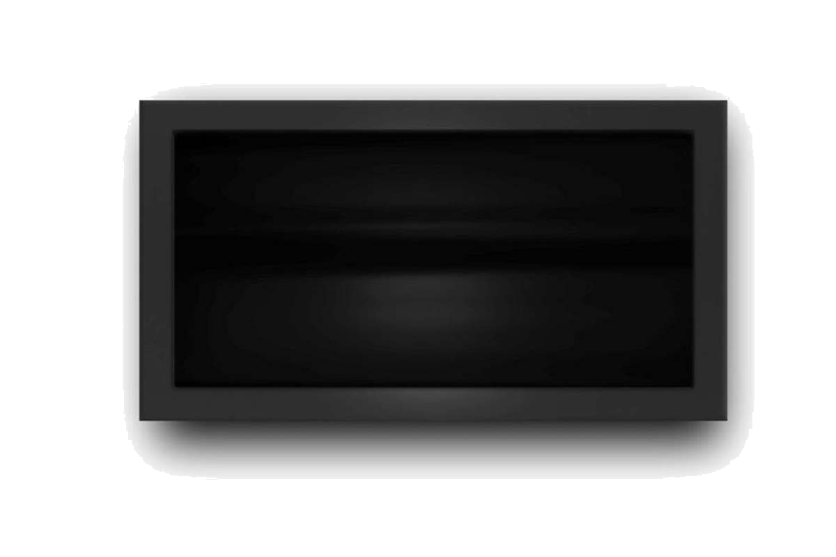 Icon Fires Slimline Firebox 1650 met Slimline 1400 Brander op witte achtergrond