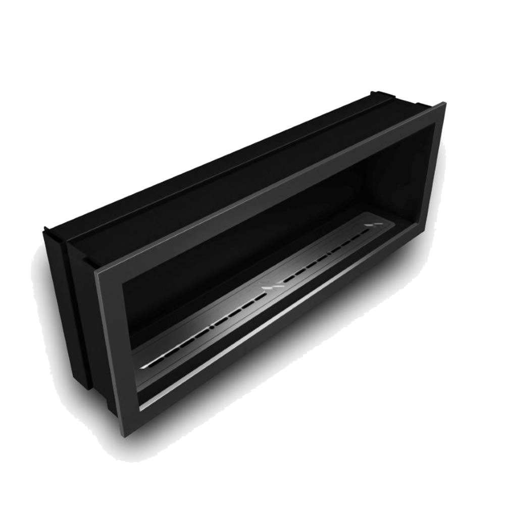 Icon Fires Slimline Firebox 1650 met Slimline 1400 Brander, zwarte inbouwhaard