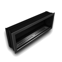 Icon Fires Slimline Firebox 1650 met Slimline 1400 Brander, zwarte inbouwhaard