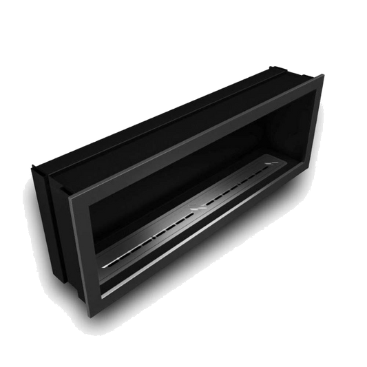 Icon Fires Slimline Firebox 1650 met Slimline 1400 Brander, zwarte inbouwhaard
