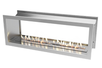 Icon Fires Double Sided Slimline Firebox 1650 met Slimline 1400 Brander, dubbele inbouwhaard met vlammen