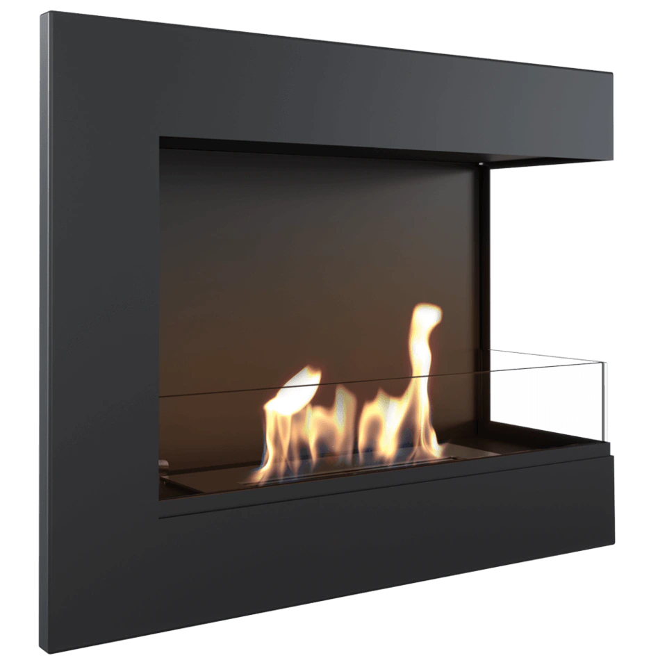 Kratki Delta TÜV haard met zichtbare vlammen in zwart frame
