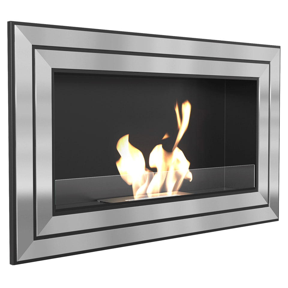 Kratki Juliet TÜV inbouwhaard met vlammen, zilverkleurig frame