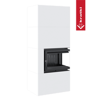 Kratki Simple Box haard met witte omkasting en zwart zichtvenster