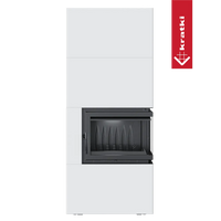 Kratki Simple Box haard met wit ombouwpaneel en zwarte inzethaard