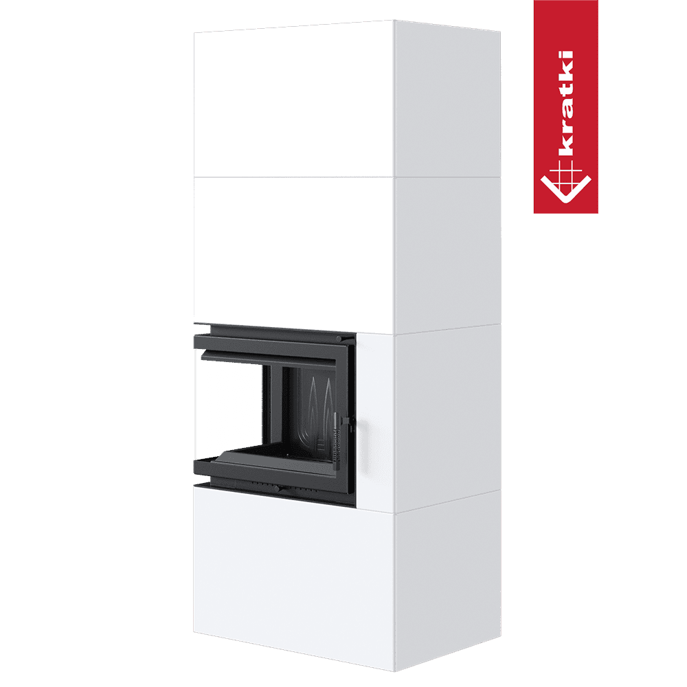 Kratki Simple Box in witte ombouw met zwart glazen inzethaard