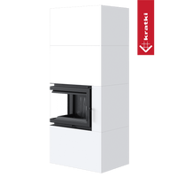 Kratki Simple Box in witte ombouw met zwart glazen inzethaard