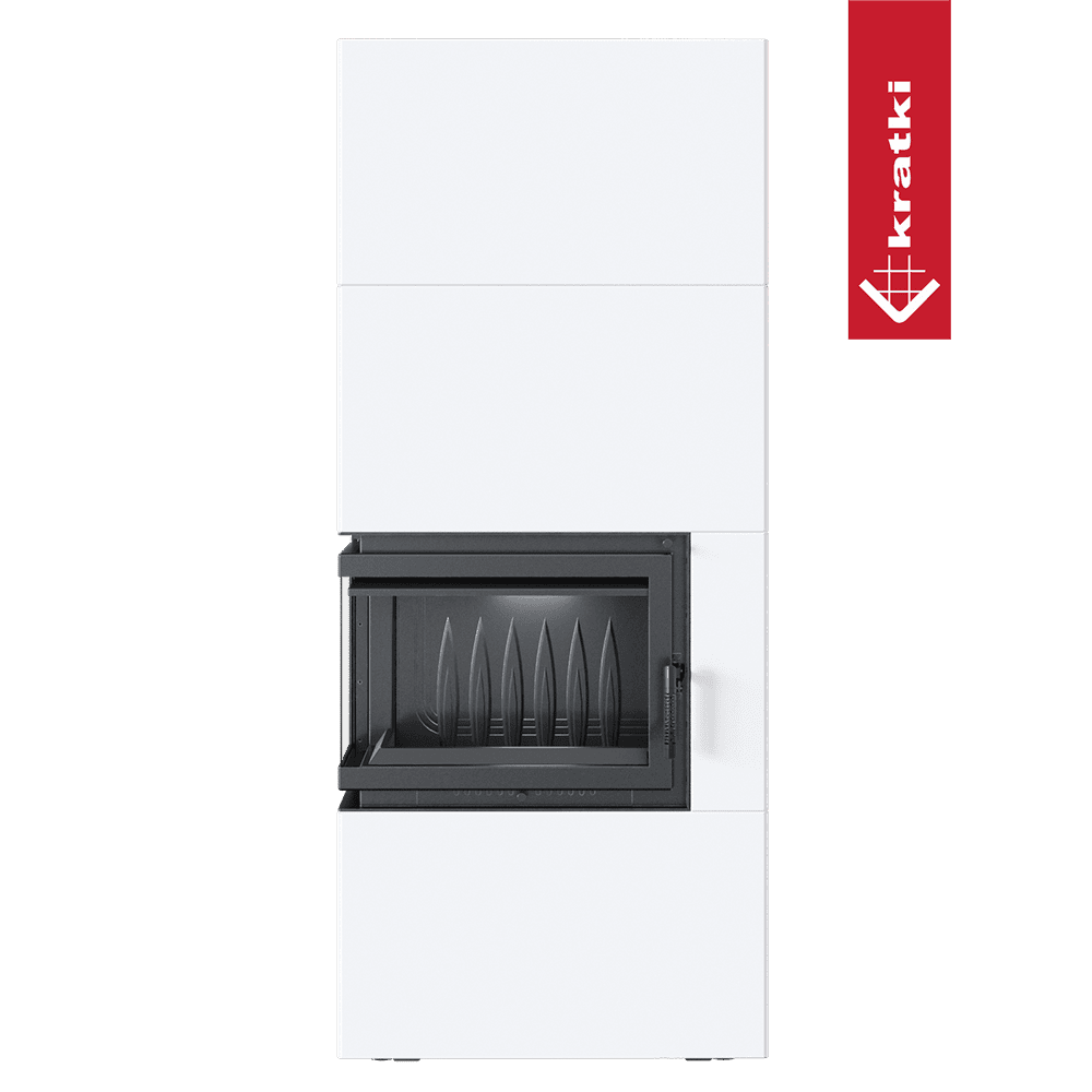 Kratki Simple Box witte inbouwhaard met glazen deur