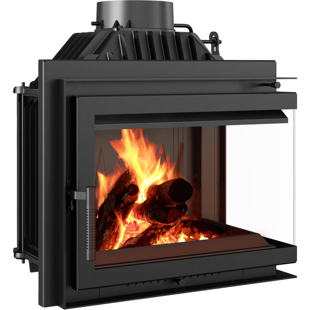 Kratki Simple M inbouwhaard met brandend hout