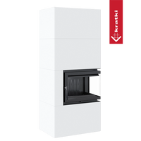 Kratki Simple Box haard in witte ombouw met glazen deur