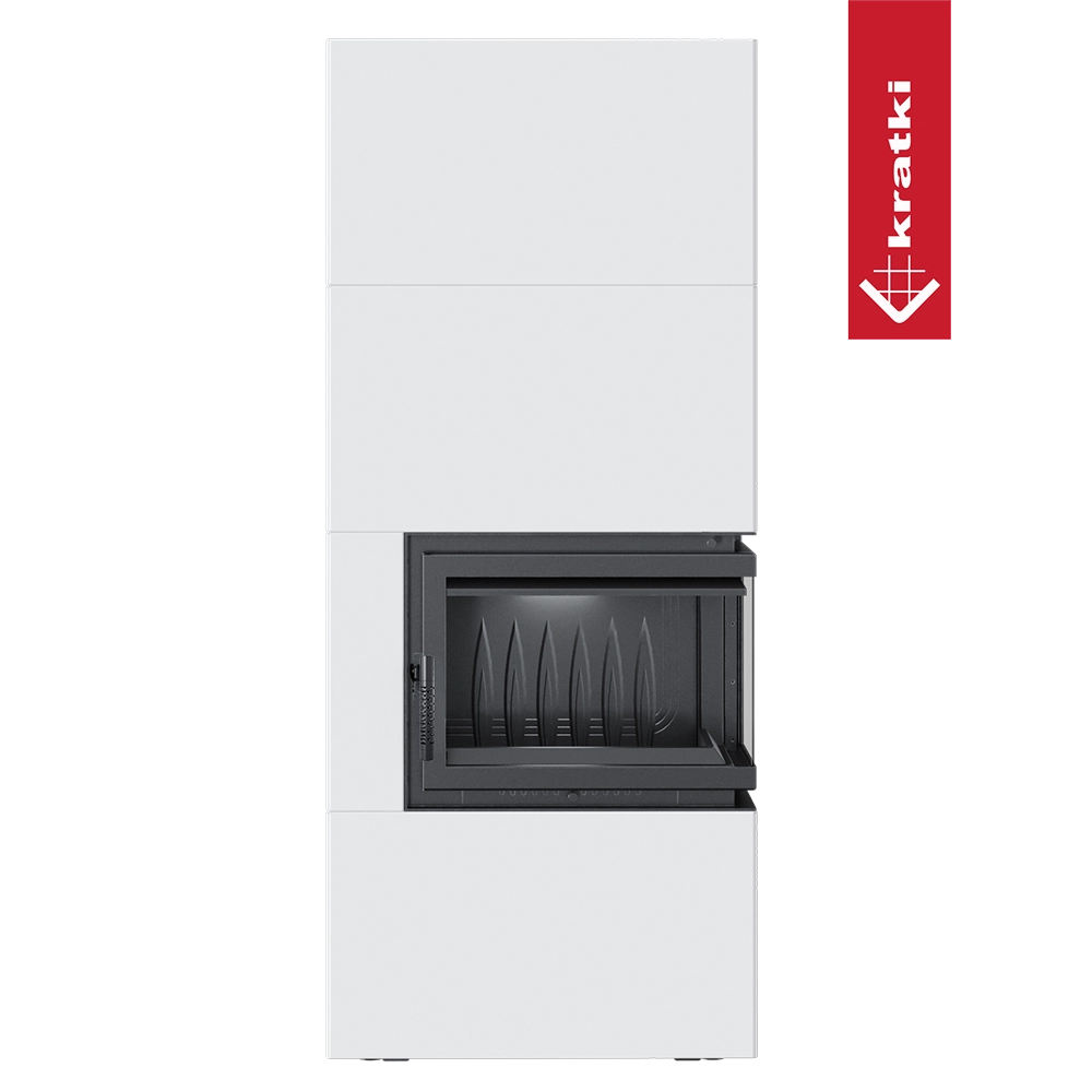 Kratki Simple Box witte inbouwhaard met glazen deur