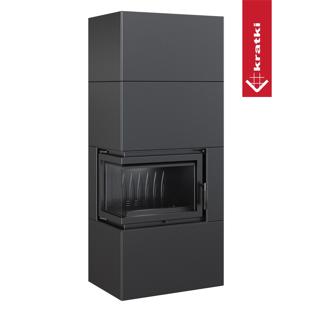 Kratki Simple Box zwarte haardkachel met glazen deur