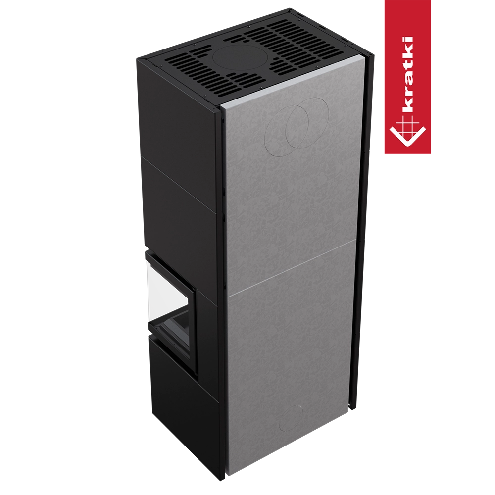 Kratki Simple Box inbouwhaard, zwart met grijze voorzijde