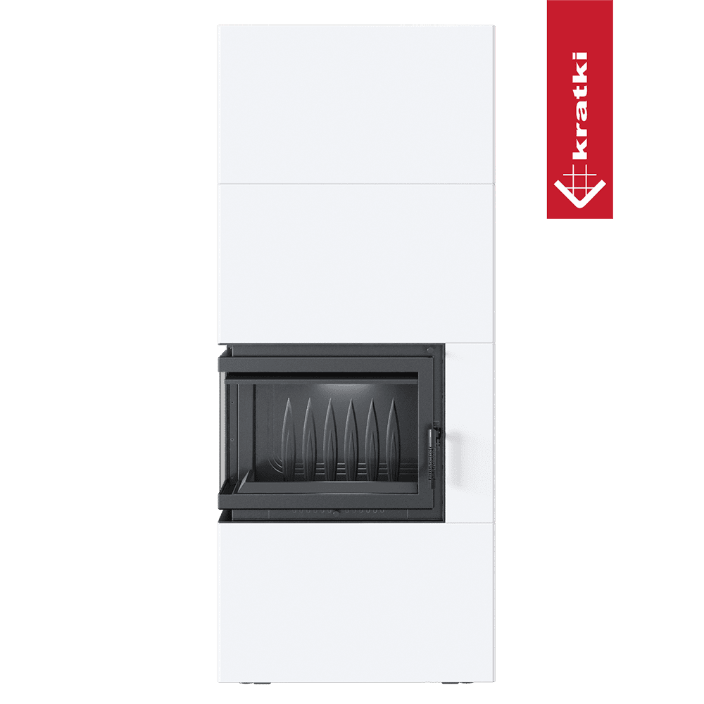 Kratki Simple Box witte inbouwhaard met glazen deur