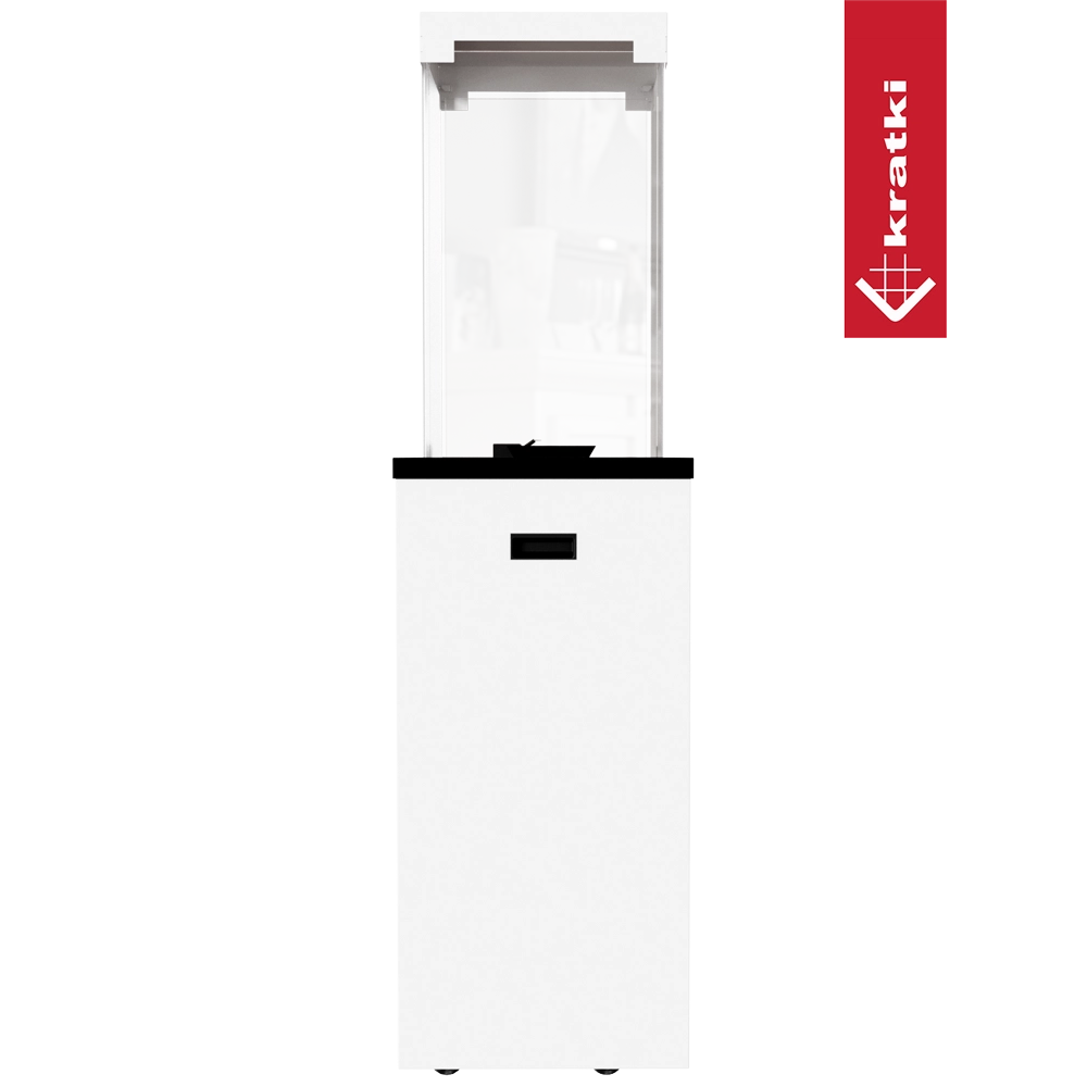 Kratki Patio Light terrasverwarmer met witte behuizing en glazen cilinder