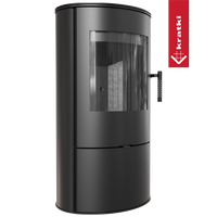 Kratki Rollo BLACK zwarte vrijstaande kachel met gebogen glas