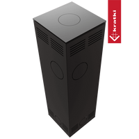 Kratki Tora M zwarte vierkante kachel met ventilatiesleuven