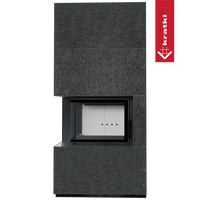 Kratki Floki Box Links haard met vierkante front en witte binnenkant