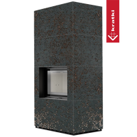 Kratki Floki Box haard met donkere bekleding en open nis