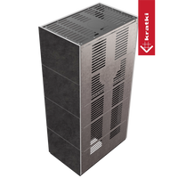 Kratki Floki Box zwarte metalen kachel met ventilatieroosters